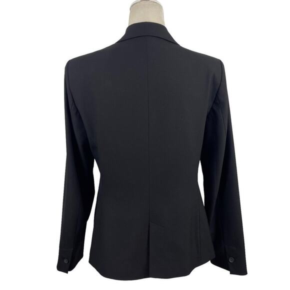 Zara Single Breasted Black Long Classic Fit Blazer Jacket Shoulder Pads Size 10 - Picture 8 of 14